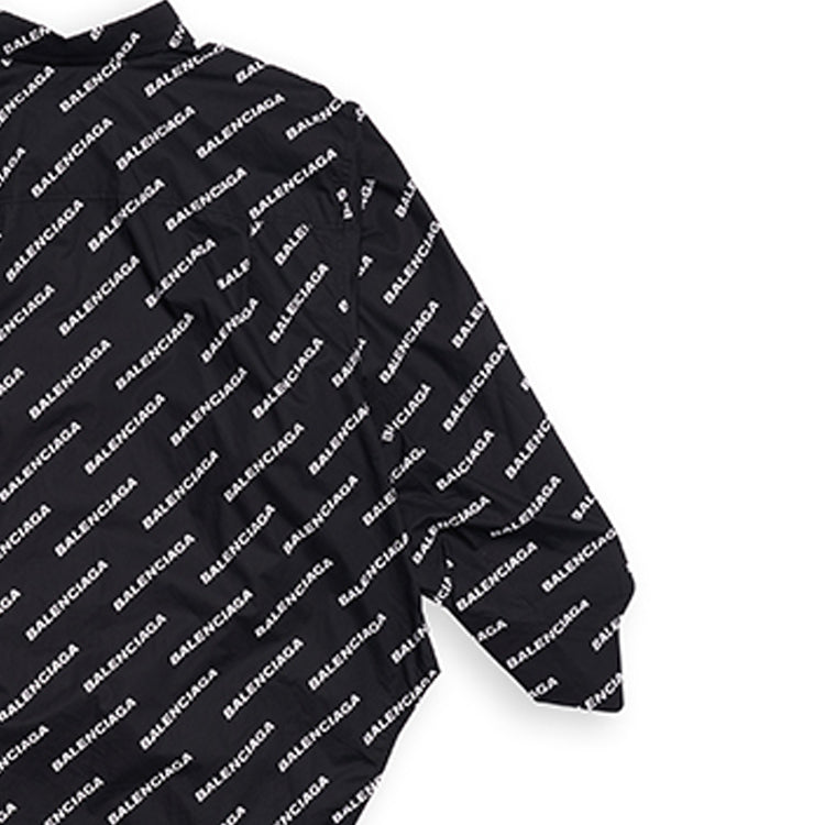 (WMNS) Balenciaga Typo Logo-Print Long Sleeve Shirt 'Black' 671663TLLJ11070