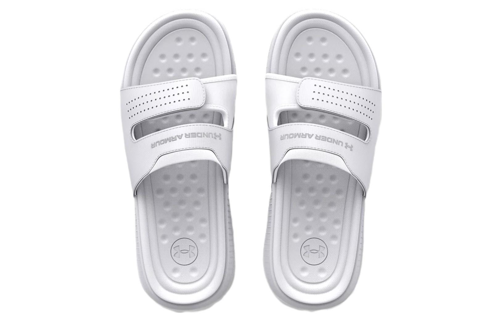 (WMNS) Under Armour Ansa Studio Slide 'White Halo Grey' 3025045-101