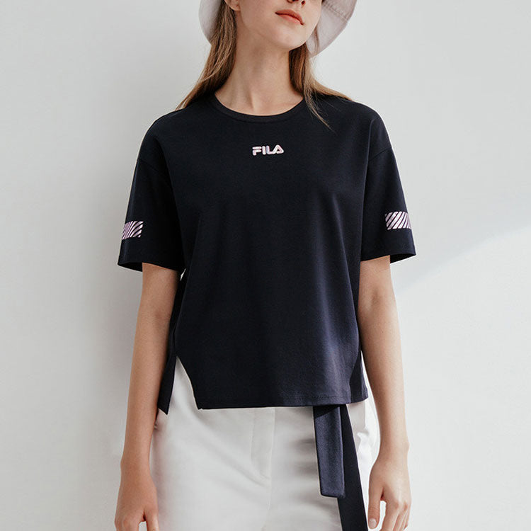 (WMNS) FILA Casual Loose Short Sleeve Blue T-Shirt F11W028101G-NV