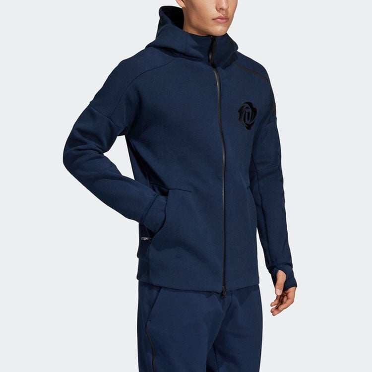 adidas Basketball Sports Hooded Jacket Navy Blue DY3235