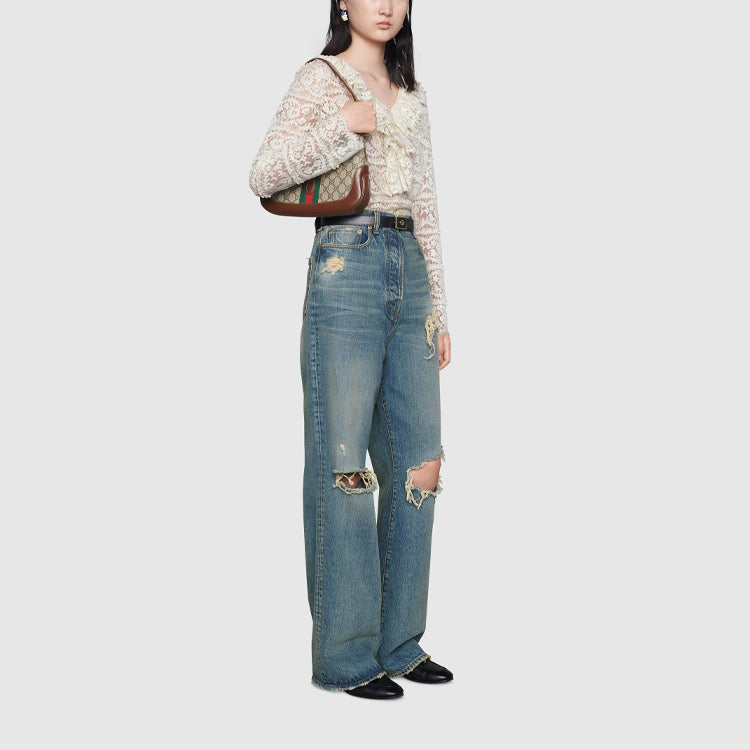 (WMNS) Gucci High-Rise Wide Leg Jeans 'Blue' 638045-XDBFI-4011