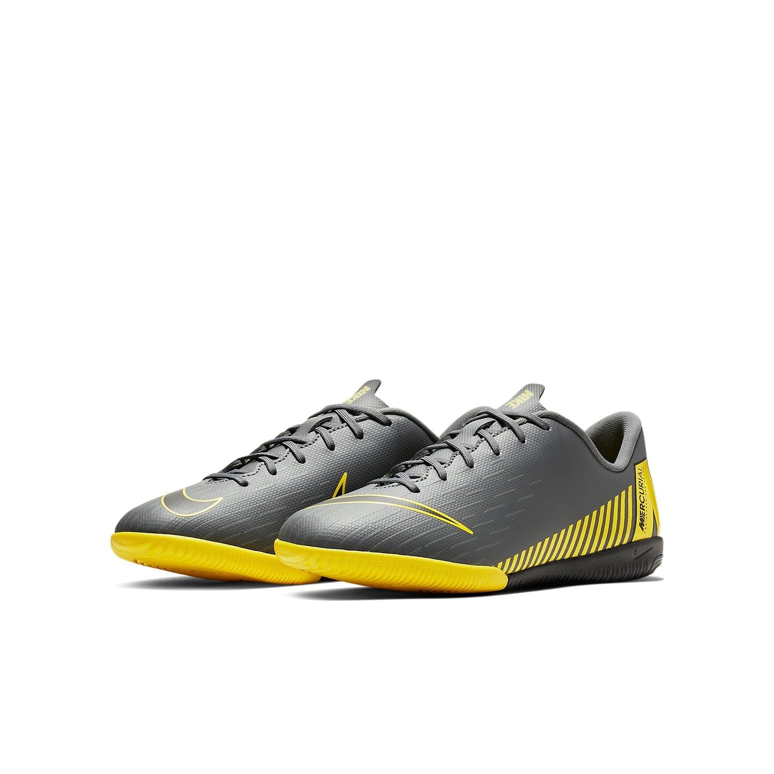 (GS) Nike Mercurial Vapor 12 Academy IC 'Black Yellow' AJ3101-070
