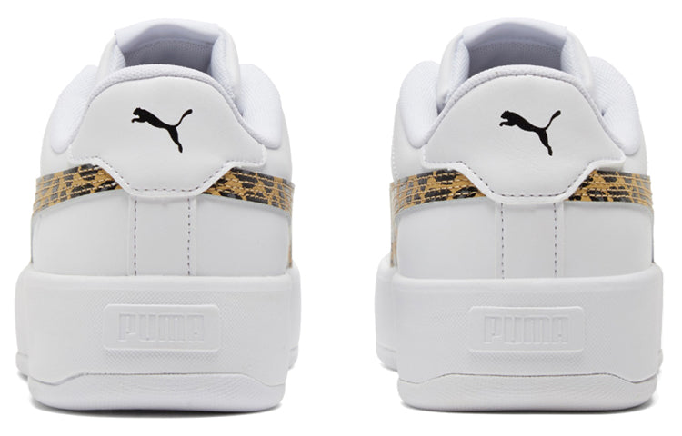 (WMNS) PUMA Lily Platform Sneakers White/Black 384894-02
