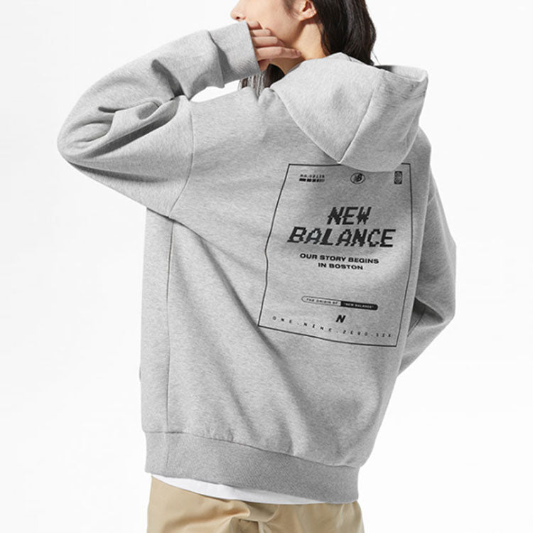 New Balance Logo Printing Sports Pullover Couple Style Gray 5CC18043-GR