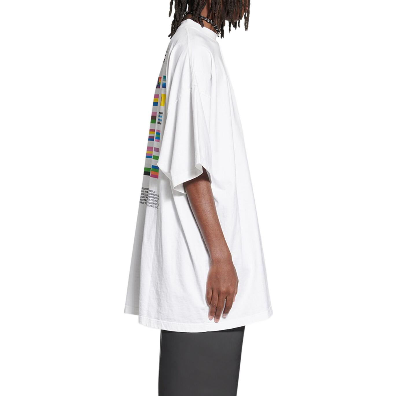 Balenciaga Pride 22 Oversized Cotton T-Shirt 'White Black' 694576TMVO20904