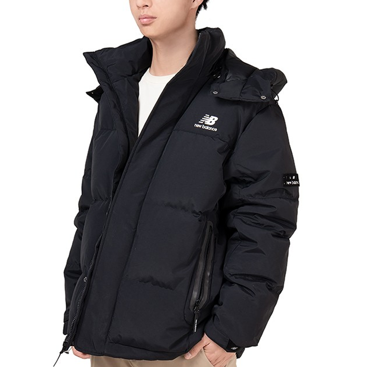 New Balance Warm Hooded Down Jacket Asia Sizing 'Black' AMJ14323-BK