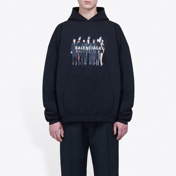 Men's Balenciaga Portrait Logo Printing Black 620973TIVA21000