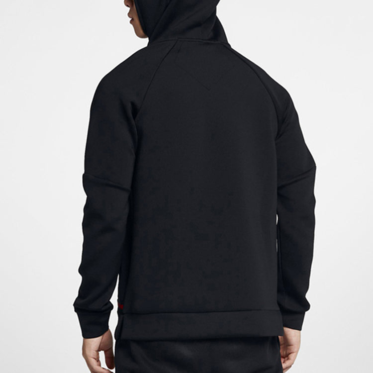 Air Jordan logo Splicing Zipper Sports Hooded Jacket Men's Black CK1343-010