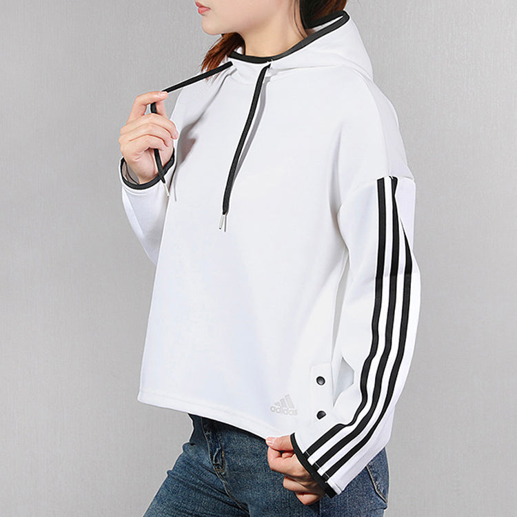 (WMNS) adidas logo Printing Athleisure Casual Sports Pullover Hoodie White FR5976