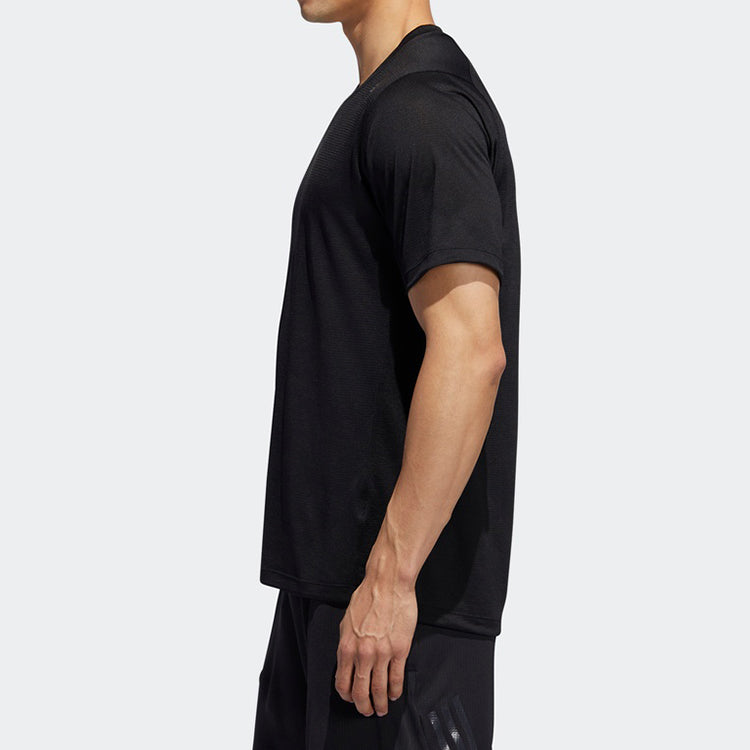 adidas Sports Training 3-Stripes Round Neck Short Sleeve 'Black Cloud White' DX9505