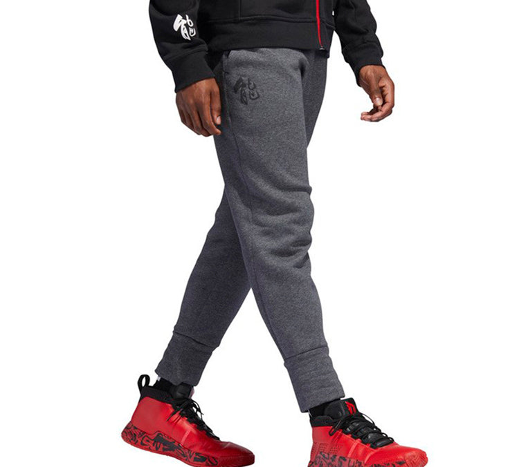 adidas Pant Basketball Drawstring Sports Long Pants Black DU6274