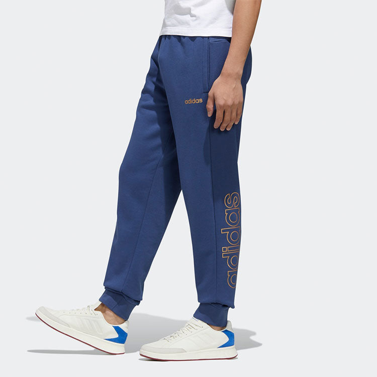 adidas M Ess Br Pnt logo Casual Cozy Bundle Feet Sports Pants Blue FM3445