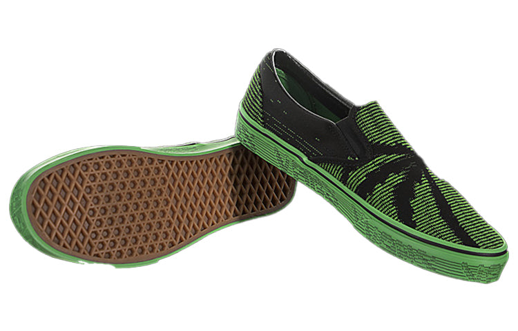 Vans Unisex Classic Slip-On Sneakers Black/Green VN0A38F7VMQ
