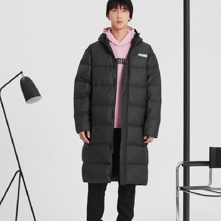 PUMA Long Oversized Down Coat 'Black White' 587721-01