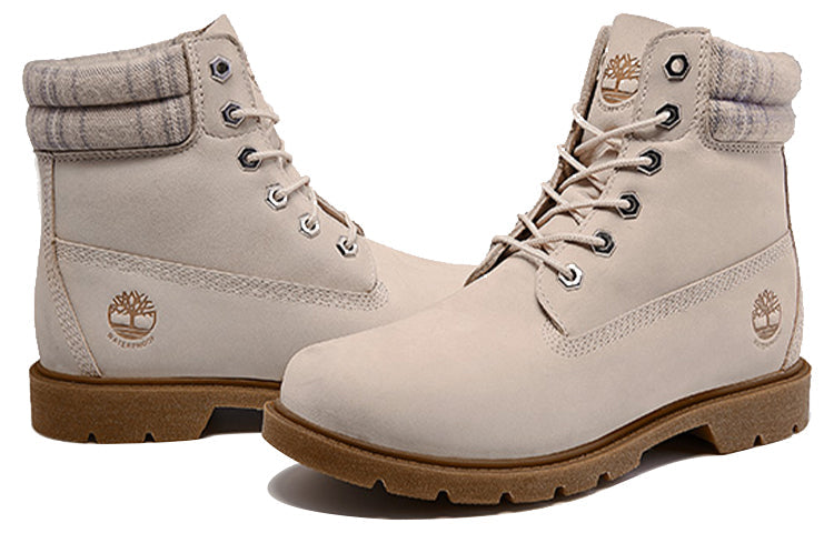 (WMNS) Timberland Lindon Woods 6 Inch Waterproof Boot 'Beige Nubuck and Printed Collar' A2BBR