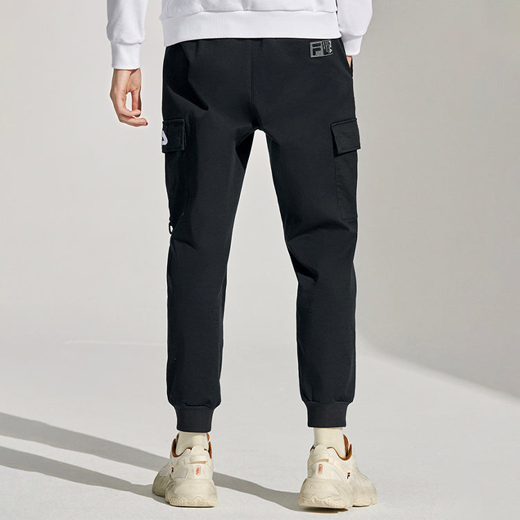 FILA FUSION Woven Lacing Casual Bundle Feet Sports Pants Black T11M113803F-BK