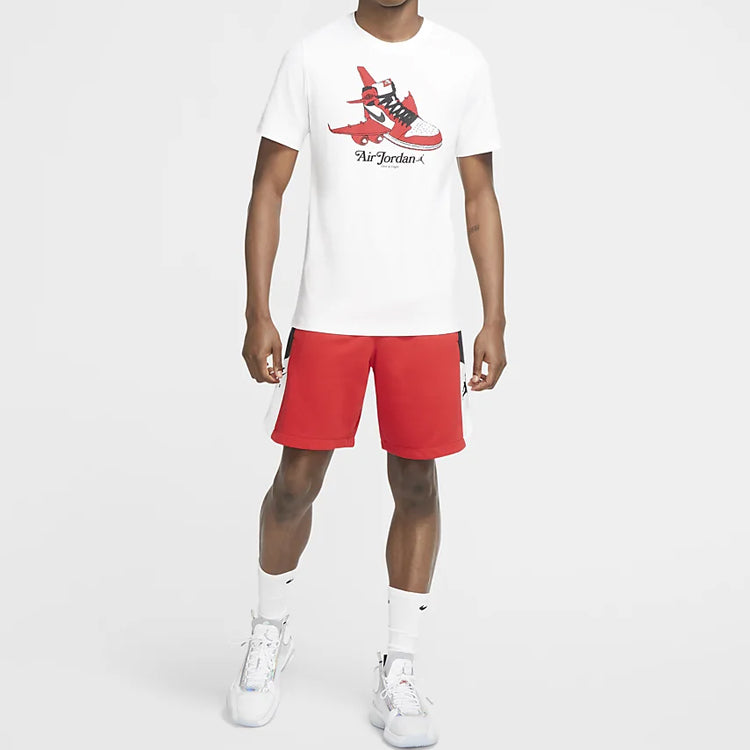 Air Jordan Chicago White Red Basketball Printing Short Sleeve CN3597-100
