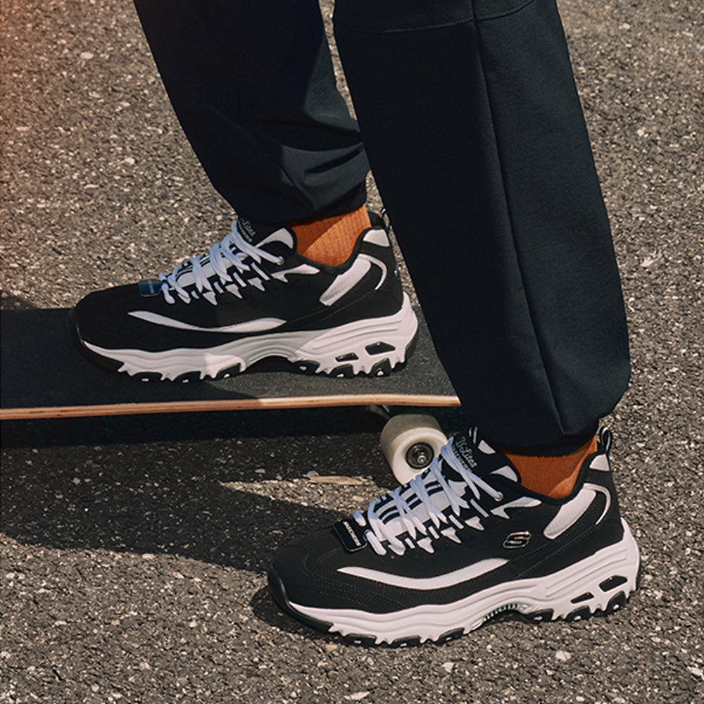 (WMNS) Skechers D'Lites 1.0 White/Black 66666125-BKW