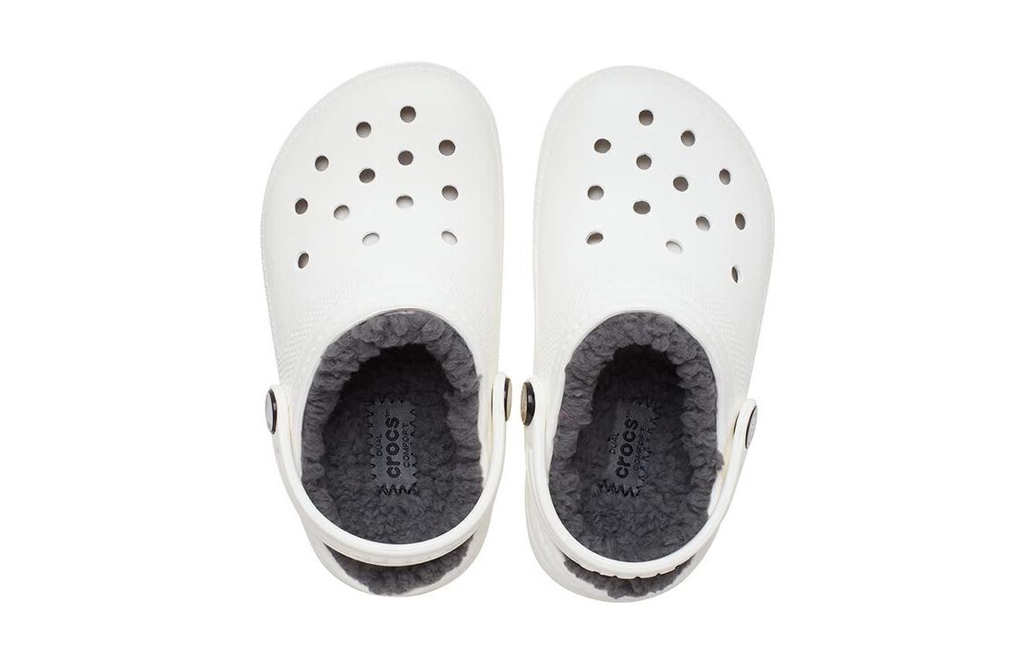 (GS) Crocs Classic Lined Clogs 'White Grey' 207009-10M