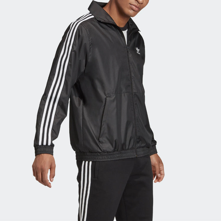 adidas Casual Loose Training Sports Running Jacket Black GN1862
