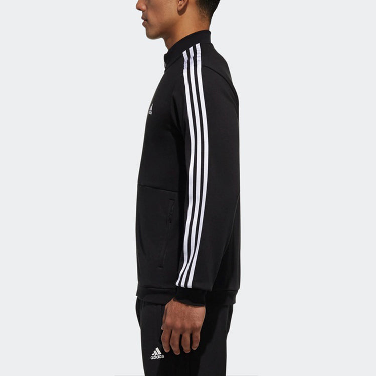 adidas Cm Tt Ft 3s Sports Stylish Knit Stand Collar Jacket Black DU6783
