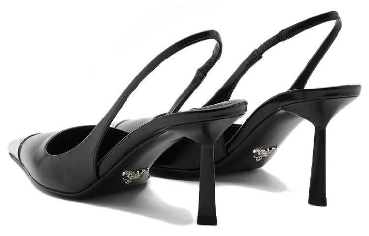 (WMNS) PRADA Metal Toecap Brushed Leather Slingback Heels 'Black' 1I903M_055_F0002_F_075