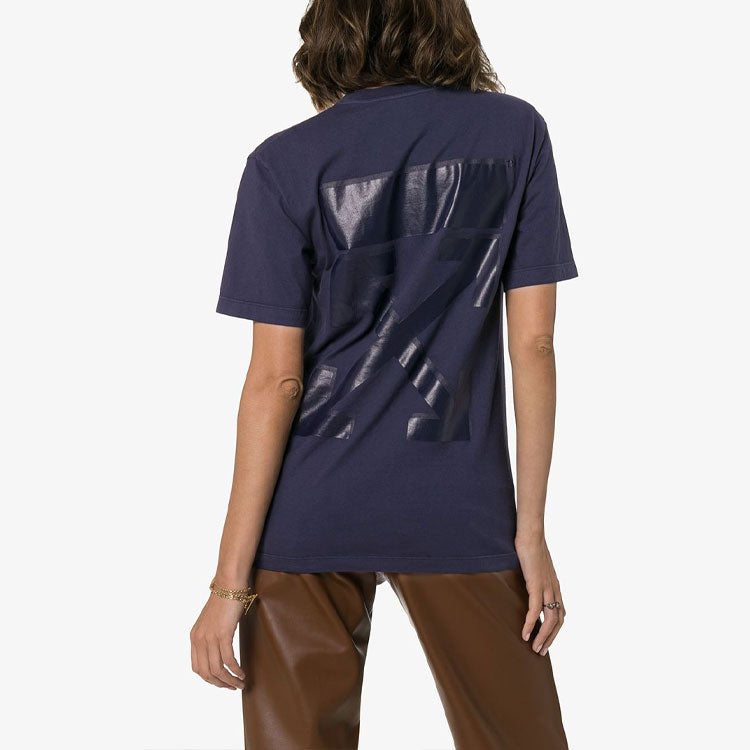 (WMNS) Off-White Back Arrow Printing Short Sleeve Ordinary Version Blue OWAA049E19F290963232