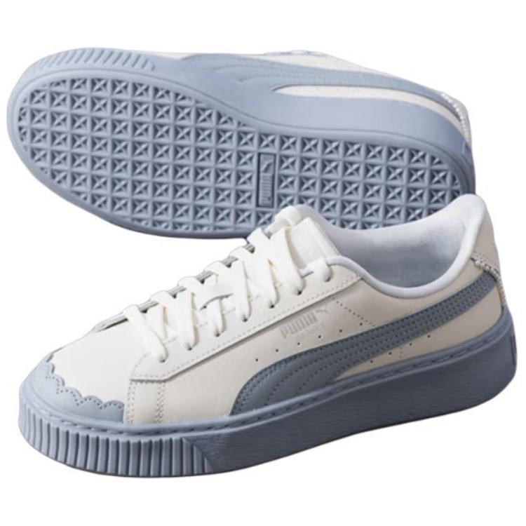 (WMNS) PUMA Basket Platform Shoes 'Pearl White Blue' 398910-04