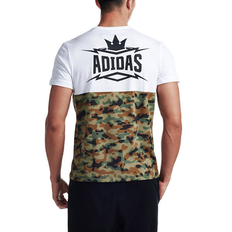 adidas Summer Attack Camouflage Colorblock Sports Round Neck Short Sleeve White AI6065