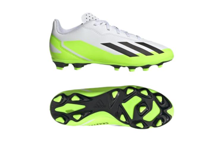 (GS) adidas X Crazyfast.4 FG 'White Black Lucid Lemon' IE1588