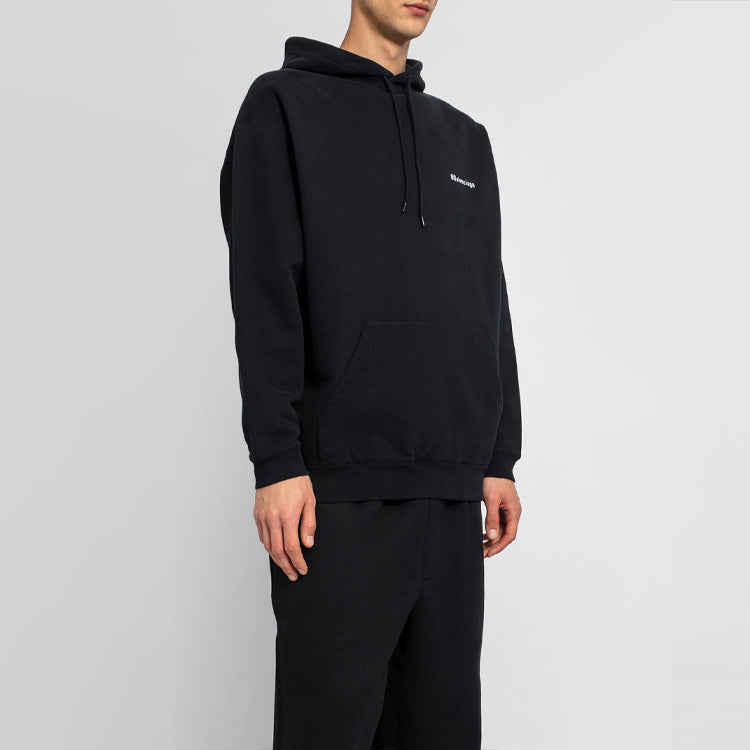 Men's Balenciaga Hooded Casual Pure Cotton Black 570811TJV851070