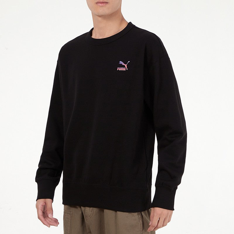 PUMA Athleisure Casual Sports Loose Round Neck Knit Pullover Black 534498-01