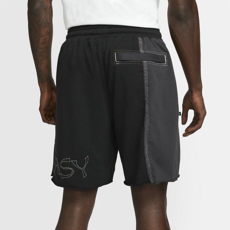 Nike Durant French Terry Breathable Sports Drawstring Solid Color Splicing Embroidered Alphabet Loose Shorts Black DH7374-010