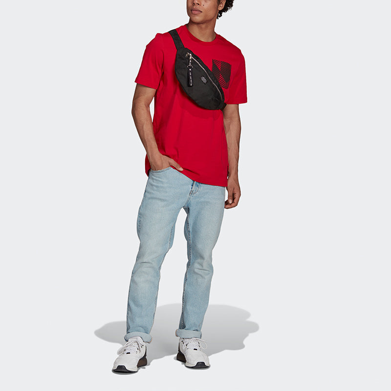 adidas Mufc Str Tee Chest Pocket Soccer/Football Sports Short Sleeve Red GR3891