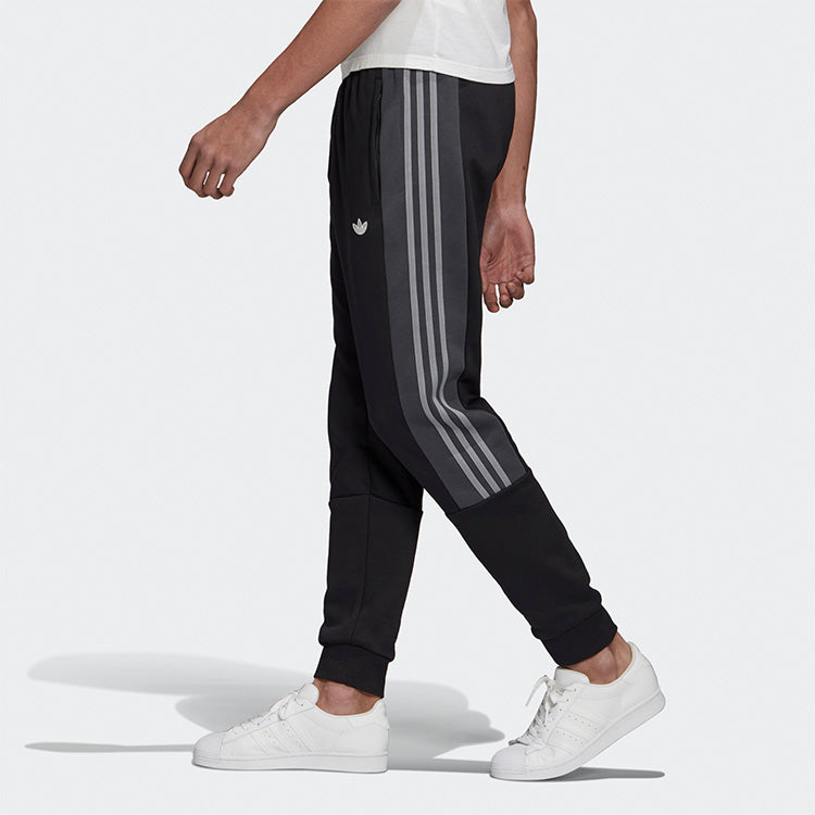 adidas originals Bx-20 Sweat logo Printing Colorblock Knit Bundle Feet Sports Pants Black GD5791