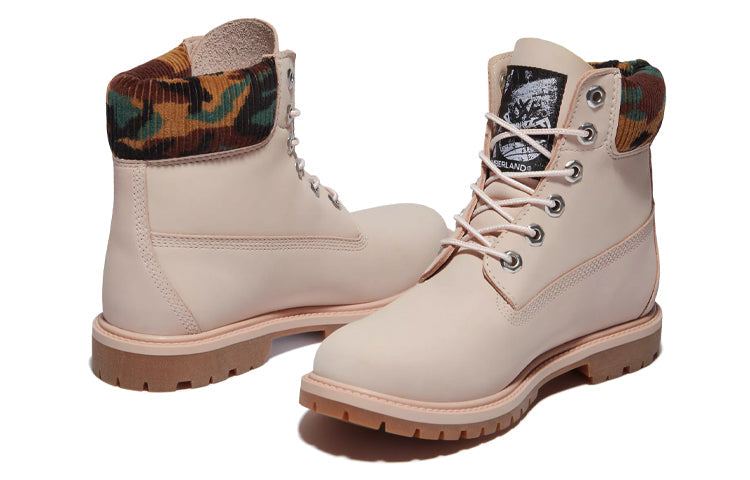 (WMNS) Timberland Heritage 6 Inch Waterproof Boots 'Pale Pink Nubuck with Camo' A2M8P662