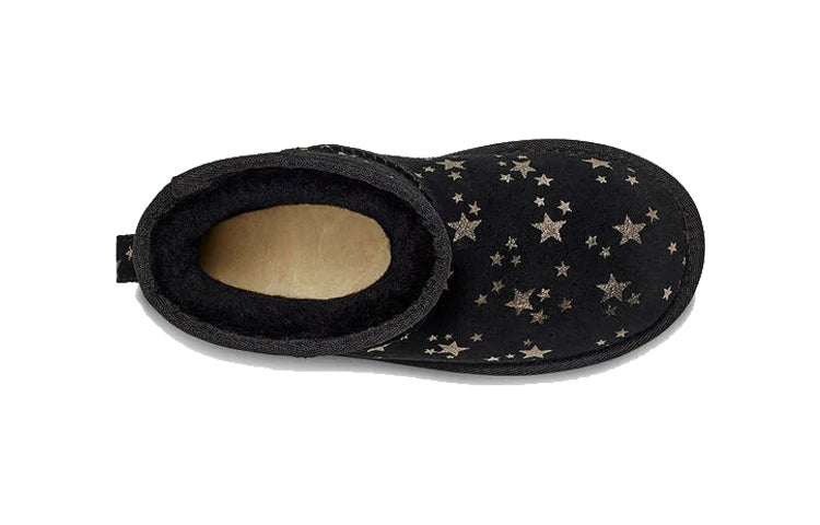 (PS) UGG Classic Mini II Stars Snow Boots Black 1115852T-BLK
