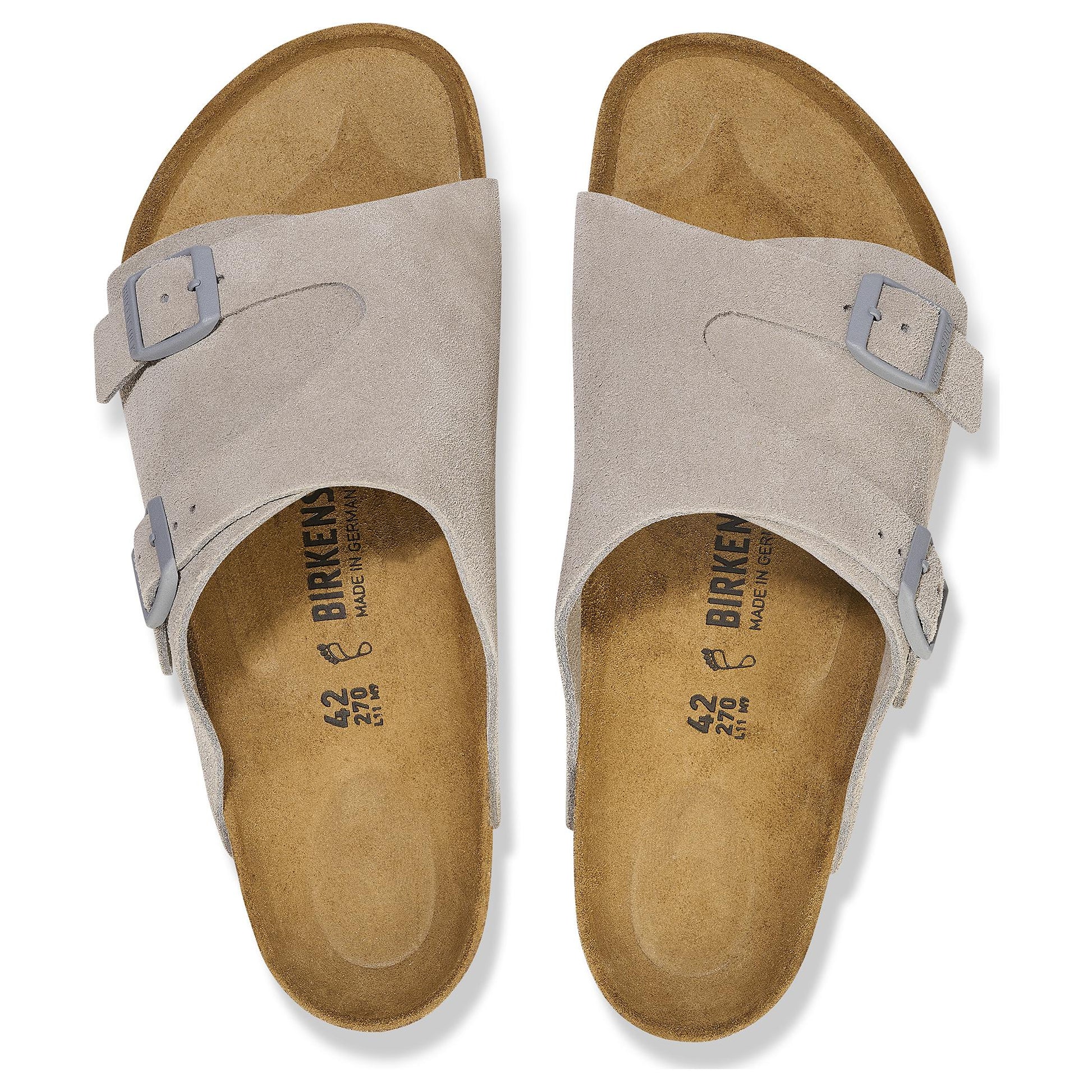 Birkenstock Zrich Suede Leather Sandals 'Stone Coin' 1027725