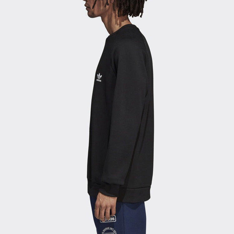 adidas originals Graphic Crew logo Printing Casual Sports Round Neck Pullover Black DP8576
