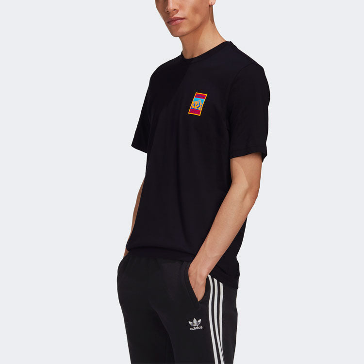 adidas originals Pattern Printing Casual Sports Short Sleeve Black GP1118