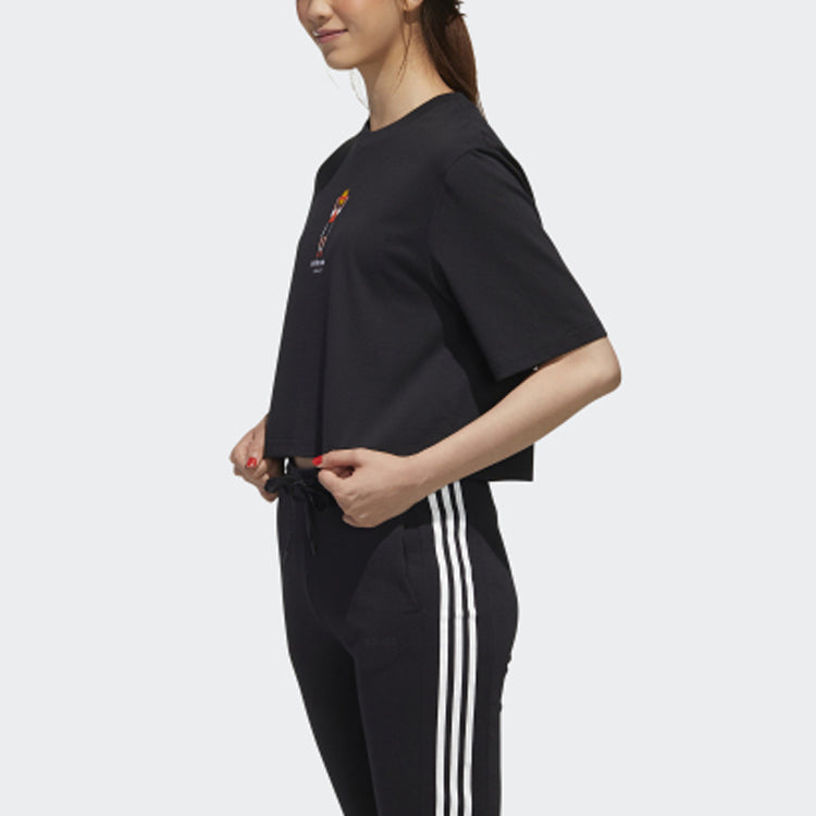 (WMNS) adidas neo Casual Sports Short Sleeve Black GP5801