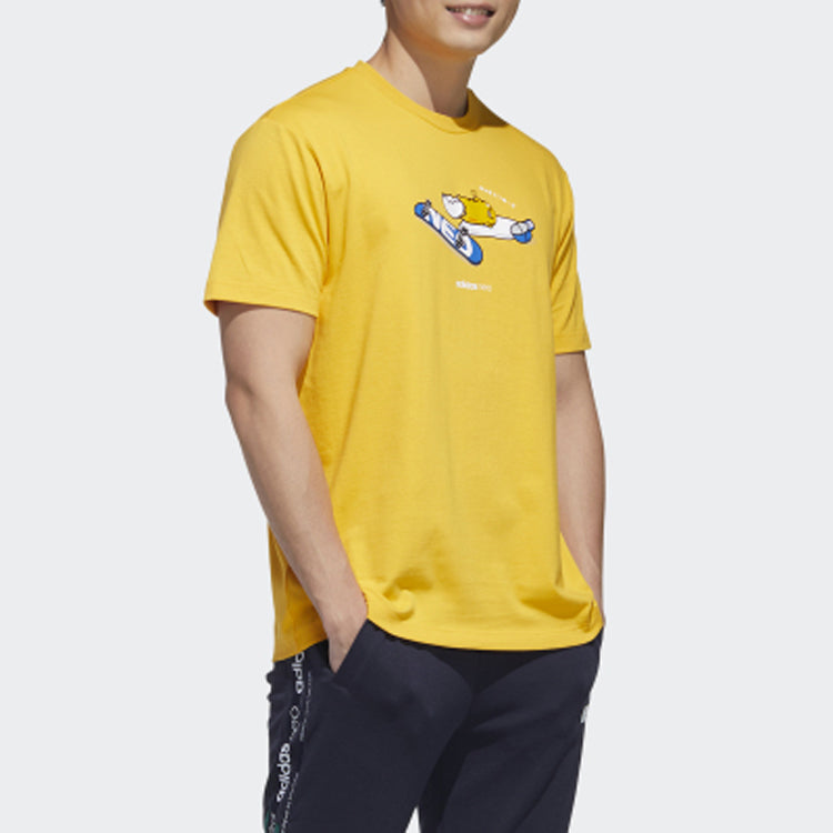 adidas neo Yellow Crossover Printing Sports Short Sleeve Yellow GL7214