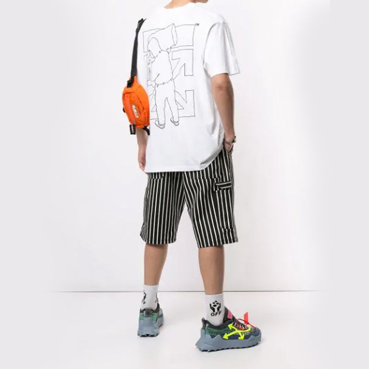 Men's Off-White Logo Pattern Printing White T-Shirt OMAA038E20JER0070110