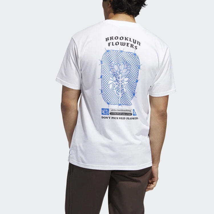 adidas originals Bk Tee Back Printing Sports Round Neck Short Sleeve White EC7298