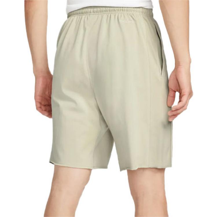 Men's Nike Logo Embroidered Alphabet Printing Elastic Waistband Straight Casual Shorts Light Stone Gray DX6136-118