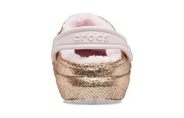 (GS) Crocs Classic Lined Glitter Clogs 'Gold Pink' 207462-2UB