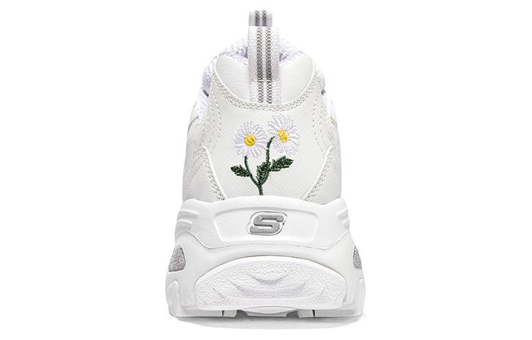 (WMNS) Skechers D'lites 1.0 Sneakers 'White Grey' 896180-WHT