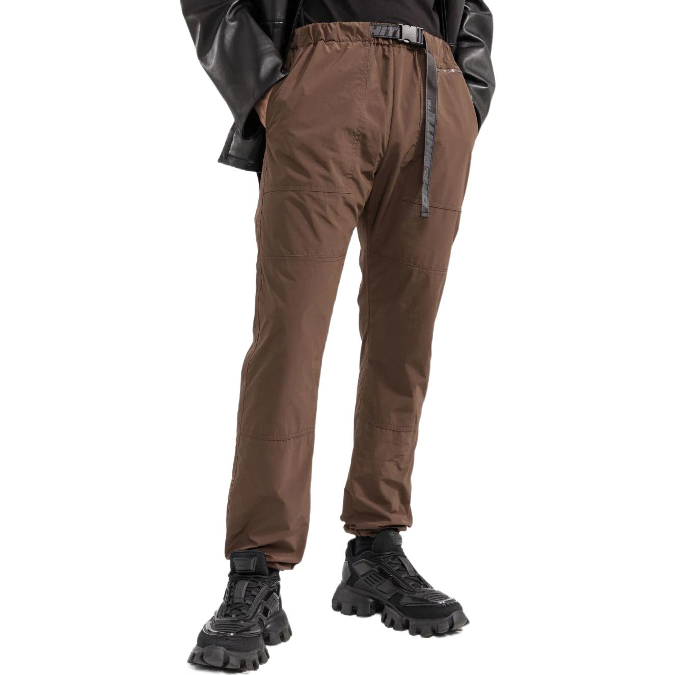 Off-White SS22 Solid Color Straight Casual Pants Ordinary Version Brown OMCA230S22FAB0016407