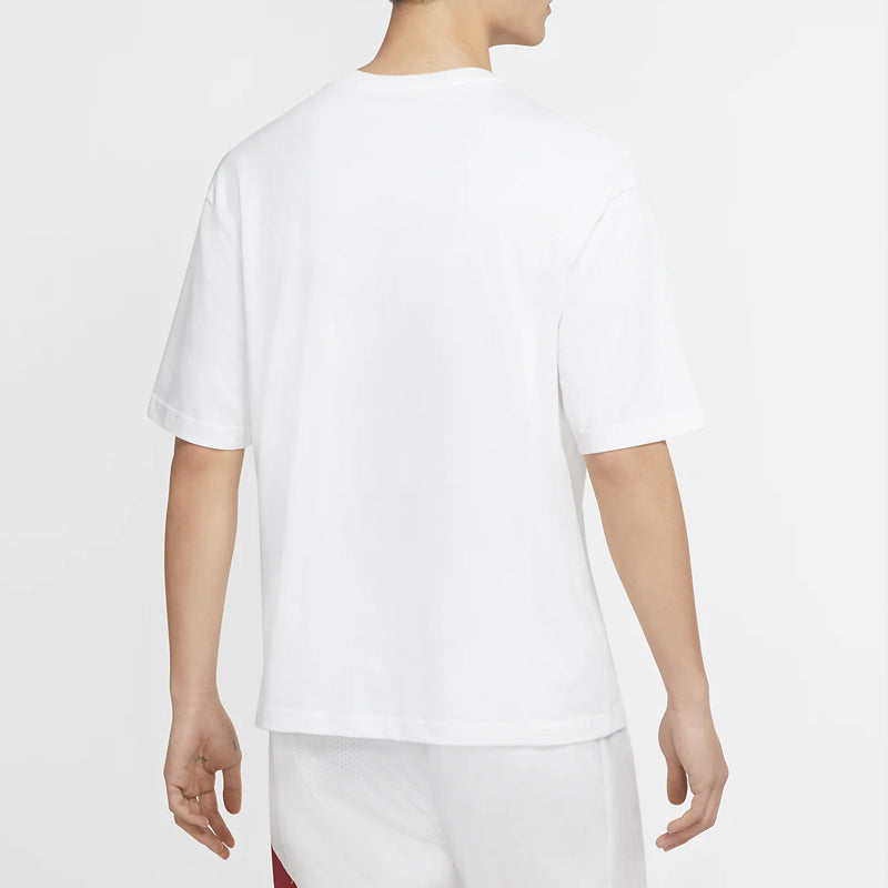 Air Jordan Remastered Logo Embroidered Round Neck Short Sleeve White CJ6218-100