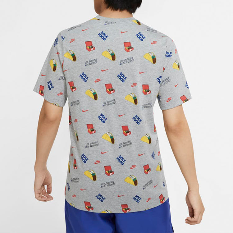 Nike Sportswear Pattern Printing Short Sleeve Gray CW0473-063